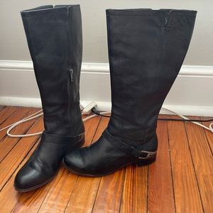 UGG Australia Tall Black Leather Boots Size 9